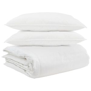 vidaXL Bettdecken Set mit Kissen 3 stk. Wei&szlig; Daunenfeder