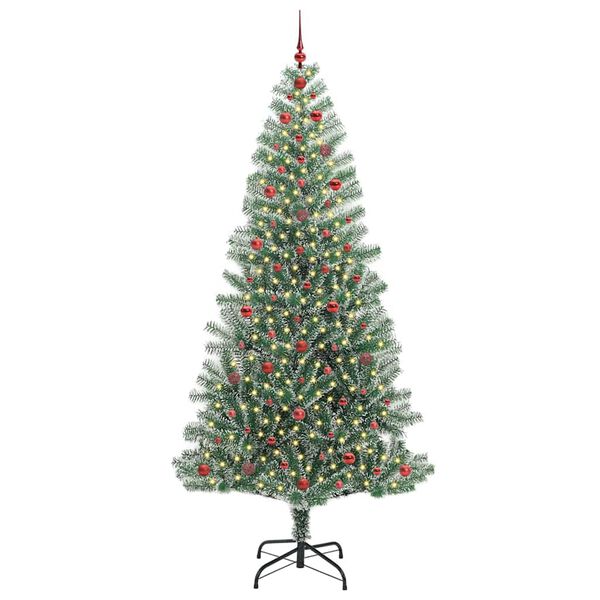 vidaXL K&uuml;nstlicher Weihnachtsbaum beschneit mit LED Licht 240 cm