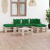 vidaXL 6-tlg. Garten-Lounge-Set aus Paletten mit Kissen Kiefernholz