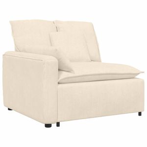 vidaXL Modulares Sofa Endmodul mit Armlehne Kissen Creme 100 cm