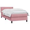 vidaXL Boxspringbett mit Matratze Rosa 80x220 cm Samt