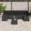 vidaXL Garten-Sofa-Set mit Kissen 8 pcs Schwarz Poly Rattan