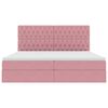 vidaXL Bett mit Stauraum und LED mit Matratze Rosa 200 x 200 cm Samt