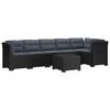 vidaXL 6-Sitzer Garten Sofa mit Kissen Rattan Look PP Anthrazit