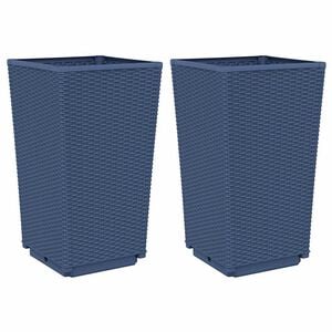 vidaXL Pflanzk&uuml;bel 2 Stk. Blaugrau 32,5x32,5x57 cm PP