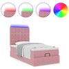 vidaXL Ottoman-Bett mit Matratzen & LEDs Rosa 80x200 cm Samt
