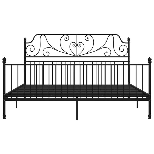 vidaXL Bettgestell Schwarz Metall 180x200 cm
