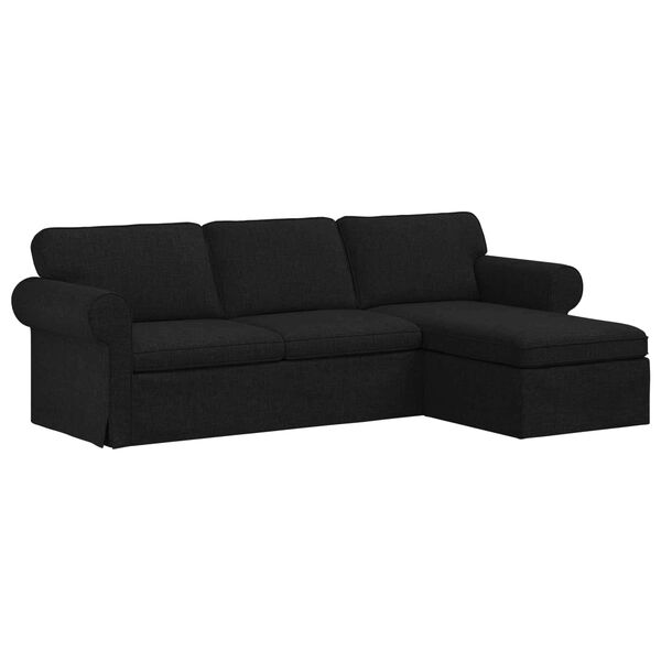 vidaXL Sofa Schwarz Gesamtabmessungen: 245 x 138 x 80 cm (B x T x H)