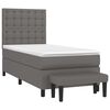 vidaXL Boxspringbett mit Matratze Grau 90x200 cm Kunstleder