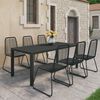 vidaXL 7-tlg. Garten-Essgruppe PVC Rattan Schwarz