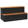 vidaXL Whirlpooltreppe Schwarz 100x50x50,5cm Poly Rattan Akazie Massiv