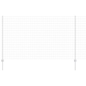 vidaXL Zaun mit Pfosten Silber