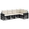 vidaXL Gartensofa-set 5 stk. Schwarz und Cremewei&szlig; Poly-Rattan
