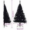 vidaXL K&uuml;nstlicher vorbeleuchteter Weihnachtsbaum Schwarz 120 cm PVC