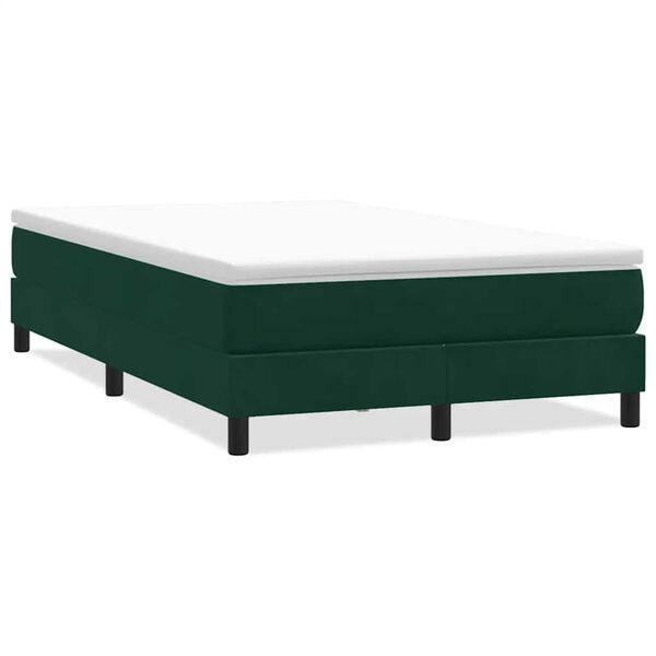 vidaXL Boxspringbett ohne Matratze Dunkelgr&uuml;n 120x220 cm Samt