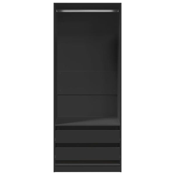 vidaXL Kleiderschrank Schwarz 80x50x200 cm Holzwerkstoff
