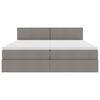 vidaXL Bett mit LED-Lichtleisten mit Kopfteil Taupe 180 x 200 cm Stoff