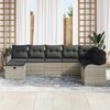 vidaXL Sofa Set mit Kissen mit Speicher 8 pcs Hellgrau Poly-Rattan