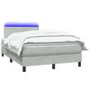 vidaXL Boxspringbett mit Matratze & LED Hellgrau 120x220 cm Samt