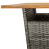 vidaXL 3-tlg. Gartenbar-Set mit Kissen Grau Poly Rattan