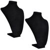 vidaXL Schmuckb&uuml;ste Flanell Schwarz 23x11,5x30 cm 2 Stk.