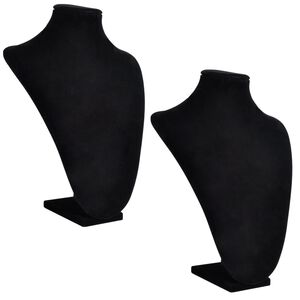 vidaXL Schmuckb&uuml;ste Flanell Schwarz 23x11,5x30 cm 2 Stk.