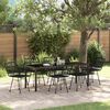 vidaXL Garten Essgruppe 7 pcs Schwarz Pulverbeschichteter Stahl