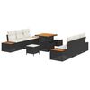 vidaXL Gartensofa-set 9 Stk. 8-Sitzanzahl Schwarz und Creme