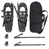 vidaXL 3 in 1 Schneeschuhe mit Wanderst&ouml;cken Schwarz 63,5 x 21 cm