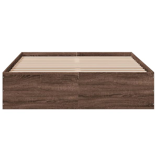 vidaXL Bettgestell Braun Eichen-Optik 120x190 cm Holzwerkstoff