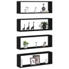 vidaXL Wandregal mit Regal 4 pcs Schwarz Eichen-Optik 80 x 15 x 26 cm