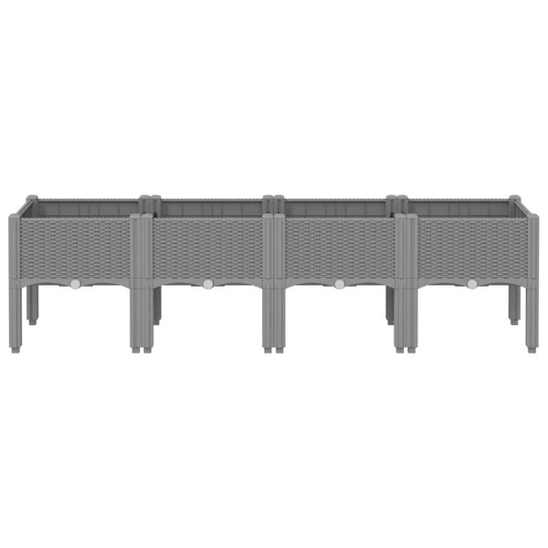 vidaXL Pflanzkasten mit Beinen Hellgrau 160x40x42 cm PP