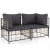 vidaXL Ecksofas mit Kissen 2 Stk. Modular Poly Rattan