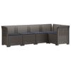 vidaXL 5-Sitzer Gartensofa mit Kissen Rattan-Look PP Hellgrau
