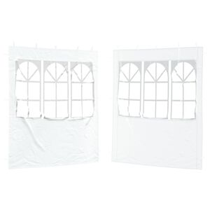 vidaXL Partyzelt-Seitenteil 2 Stk. 200 x 195 cm Wei&szlig; PE und Stahl