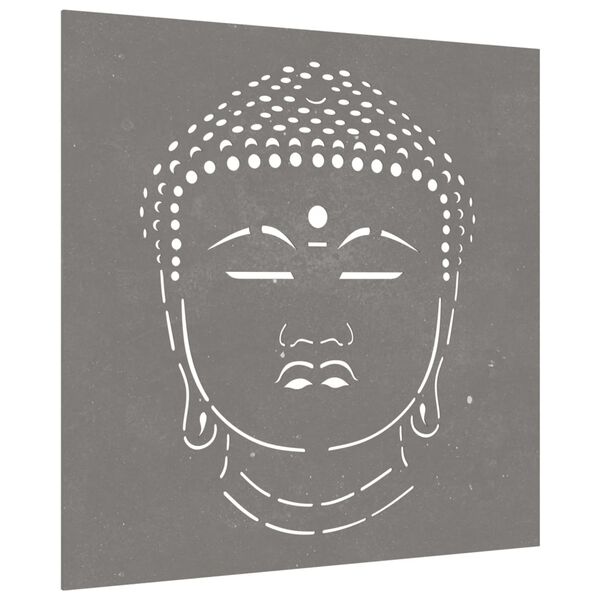 vidaXL Garten-Wanddeko 55x55 cm Cortenstahl Buddha-Kopf