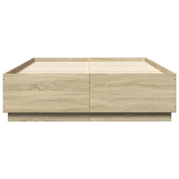 vidaXL Bettgestell Sonoma-Eiche 160x200 cm Holzwerkstoff