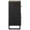 vidaXL Sideboard Schwarz 80x33x75 cm Massivholz Mango