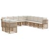 vidaXL Outdoor-Sofagarnitur 11-Sitzer Natur Polyester