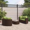vidaXL 5-tlg. Garten-Sofagarnitur mit Kissen Braun Poly Rattan
