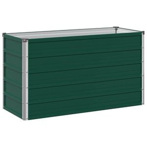 vidaXL Hochbeet im Garten Gr&uuml;n 100 x 40 x 55 cm kaltgewalzter Stahl