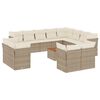 vidaXL 13-tlg. Garten-Sofagarnitur mit Kissen Beige Poly Rattan