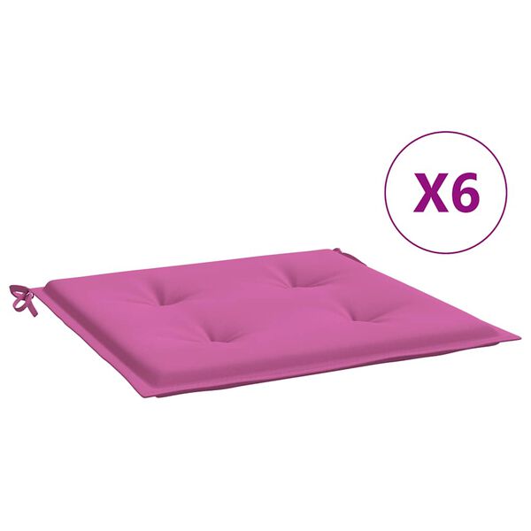 vidaXL Gartenstuhl-Kissen 6 Stk. Rosa 40x40x4 cm Stoff