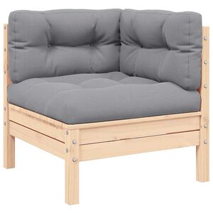 vidaXL Gartenhocker mit Kissen Wachsbraun Massivholz Kiefer