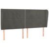 vidaXL Kopfteil mit Ohren Dunkelgrau 163x23x118/128 cm Samt