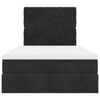vidaXL Ottoman-Bett mit Matratze & LEDs Schwarz 120x190 cm Stoff