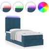 vidaXL Ottoman-Bett mit Matratzen & LEDs Dunkelblau 90x190 cm Samt