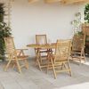 vidaXL Garten Essgruppe 5 pcs Braun Massivholz Teak