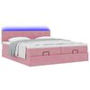 vidaXL Ottoman-Bett mit Matratzen & LEDs Rosa 160x200 cm Samt