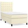 vidaXL Boxspringbett mit Matratze Creme 90x190 cm Kunstleder
